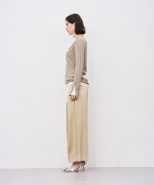 uncrave シャイニーダブルサテン ワイドパンツ ゴールドベージュ