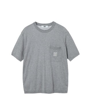 DAKS DDロゴポケットニットTシャツ グレー