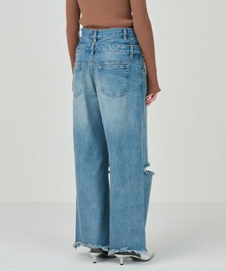 GRACE CONTINENTAL レイヤードデニムパンツ ブルー