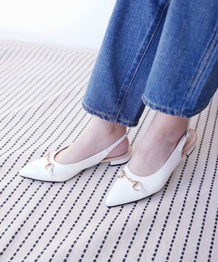 Pointer 日本製 本革ビット付きミュール オフホワイト