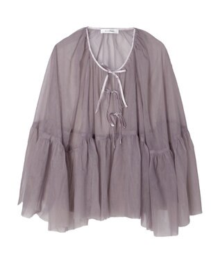 Green Parks リボンチュールデザインブラウス Pink Beige