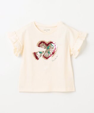 ANY KIDS 接触冷感 ミラクルスパンコール Tシャツ アイボリー系
