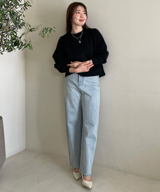 UNFILO 【UNFILO DENIM】撥水 カーブワイドデニム アイスブルー