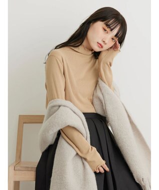 AMERICAN HOLIC 針抜きタートルプルオーバー Camel