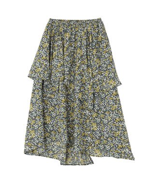Green Parks 花柄イレヘムボリュームスカート Black