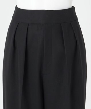 23区 L 【エステータ】コットンダブルクロス ワイドシルエットパンツ ブラック系