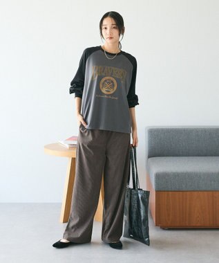 CRAFT STANDARD BOUTIQUE ラグランフロッキープリントＴｅｅ Charcoal Gray