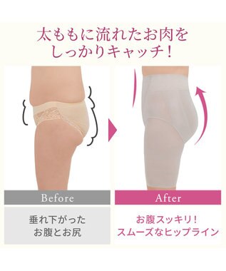 BRADELIS New York 【BRADELIS NewYork peace】綿混楽々ソフトガードル24 お尻周りをスッキリ補整 クロッチ付きで一枚ばき可能 ガードルショーツ シェルグレージュ