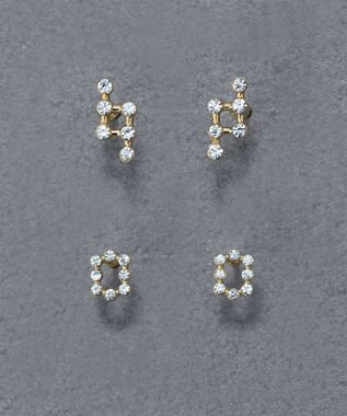 Phoebe 〈金属アレルギー対応〉タイニーコスモビジューピアス　小粒/小さい/小さめ/セカンドホール ゴールド