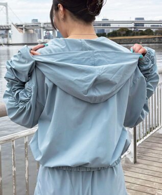 WEGO 【日焼け対策/セットアップ対応】ラッシュガードシャーリングパーカー ブルー