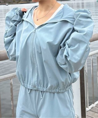 WEGO 【日焼け対策/セットアップ対応】ラッシュガードシャーリングパーカー ブルー