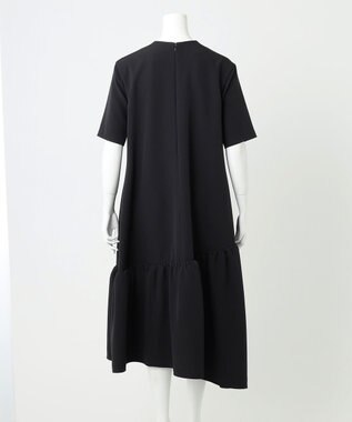 23区 【R(アール)】スキューバダブルクロス ティアードワンピース ブラック系
