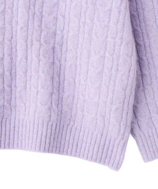 CRAFT STANDARD BOUTIQUE 起毛ケーブルVニットネックニットプルオーバー Pink