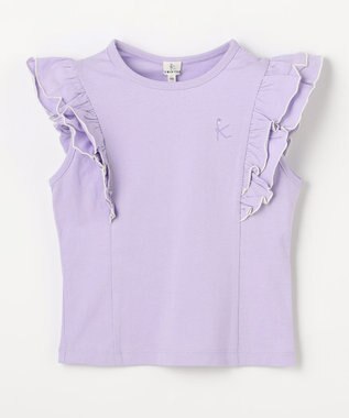 組曲 KIDS 【110-140㎝】 フルールフリルTシャツ ラベンダー
