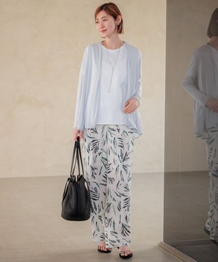 23区 L 【洗える】ALBINIコーコラン シャツテール Tシャツ ホワイト系