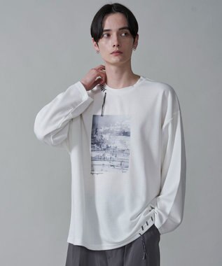 WEGO グラフィックステッチT（LS） ホワイト