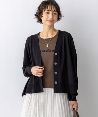 23区 【先行予約/WEB&一部店舗限定】スビンハイツイスト Vネック カーディガン ブラック系