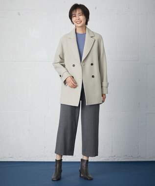 J.PRESS LADIES 【洗える】SECOND PRINCE モックネック ニット サックスブルー系
