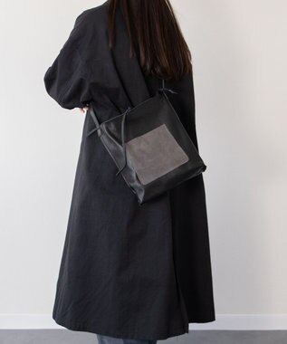 INTER-CHAUSSURES 【ANDREA CARDONE】ミディアムサイズレザートートバッグ ブラックコンビ