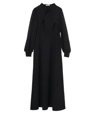 earth music&ecology ＳＥＴ２点ジャガードボレロ＋ワンピース Black