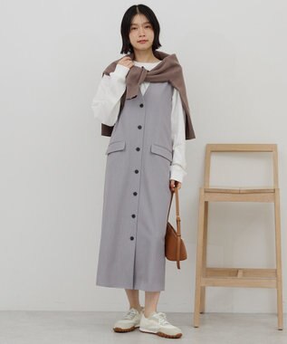 AMERICAN HOLIC 【イージーケア】ジレワンピース Gray Mixture