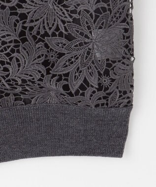 自由区 【カトリエムブーケ】Tricot de dentelle レースカーディガン チャコール