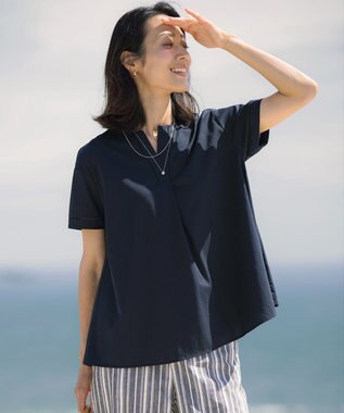 J.PRESS LADIES プレーティングジャージー チュニック丈 カットソー
