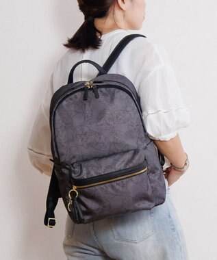 ACE BAGS & LUGGAGE HAyU × ace.  ユッカ リュックサック A4サイズ ２気室 17836 チャコール（ネコヘッド柄）