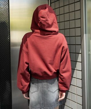 WEGO グラフィックショートパーカー ワイン