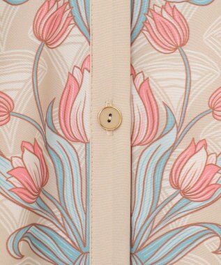 GRACE CONTINENTAL サラサストライププリントワンピース ベージュ