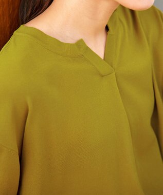 Tiaclasse 【洗える】キーネックニットチュニック ライム