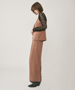 GRACE CONTINENTAL クラッシュサテンキャミトップ ブラウン