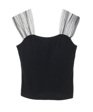 earth music&ecology チュールドッキングカップ付キャミソール Black