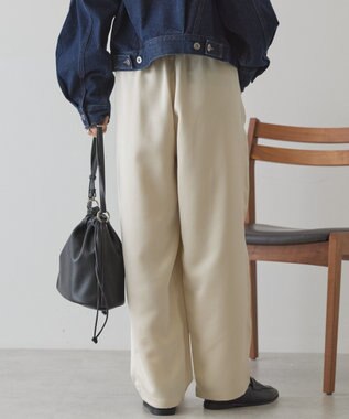 AMERICAN HOLIC 【イージーケア】サテンカーブパンツ Light Beige