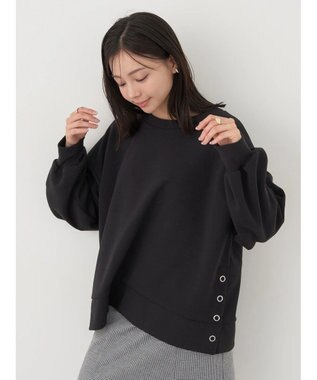 earth music&ecology サイドボタンダンボールプルオーバー Black