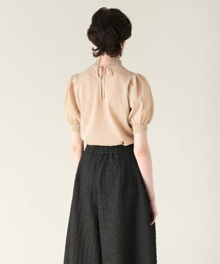 GRACE CONTINENTAL ラメシアーパフニットトップ ゴールド