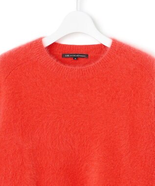 23区 フォックスカシミヤファー ショート丈 ニット レッド系