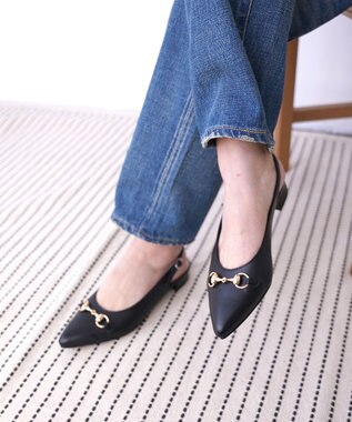 Pointer 日本製 本革ビット付きミュール ブラック