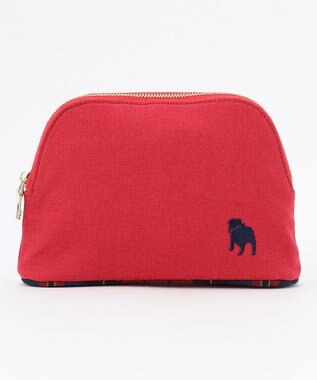 J.PRESS LADIES 【完全受注生産】ポーチ付き キャンバス ミニトートバッグ レッド×レッドチェック系