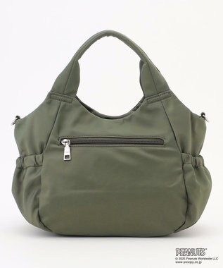 Y'SACCS SNOOPYデザイン サイドギャザー2wayトート　Sサイズ(レインボー） カーキ