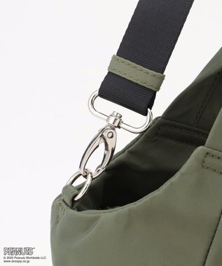 Y'SACCS SNOOPYデザイン サイドギャザー2wayトート　Sサイズ(レインボー） カーキ