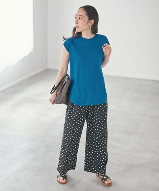 ANY L 【接触冷感/UVケア】ビューティベーシックノースリーブテールTシャツ ブルー