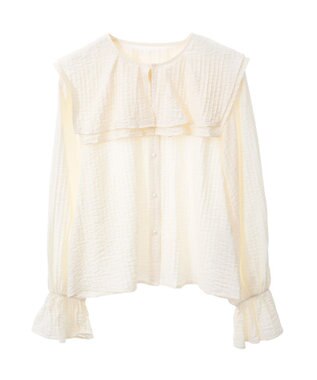 earth music&ecology ２ＷＡＹスクエアラッフルカラーブラウス Yellow