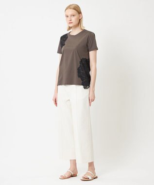 BEIGE， LAUREL / ワイドクロップドパンツ Ecru