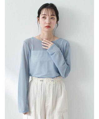 earth music&ecology シアーカットプルオーバー Grayish Blue