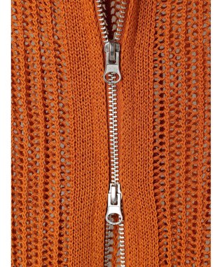 Green Parks Ｚｉｐ付メッシュカーディガン Orange
