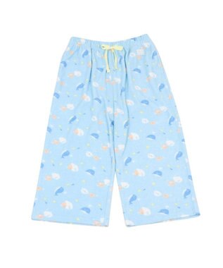 Mother garden しろたん パイル ステテコ 《しろたん&らっこいぬ 星くじら柄》レディース フリーサイズ ルームパンツ 部屋着 夏 夏物 フリーサイズ レディース 女性用 パイル生地 あざらし アザラシ かわいい キャラクター 水色