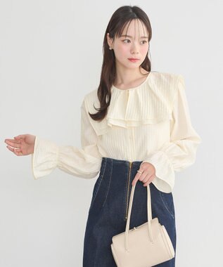 earth music&ecology ２ＷＡＹスクエアラッフルカラーブラウス Yellow