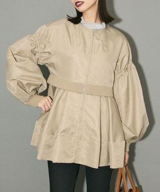 Green Parks ＭＡ－１ペプラムブルゾン Beige