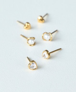Phoebe 【金属アレルギー対応】パフィーハートピアス　ゴールド/サージカルステンレス ゴールド
